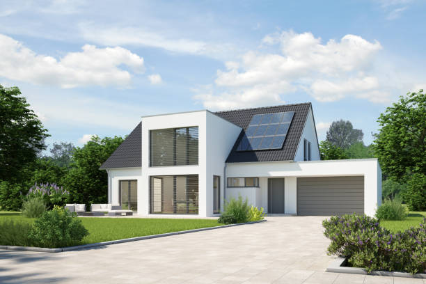 Modélisation 3D réaliste d'une maison et de son jardin paysager